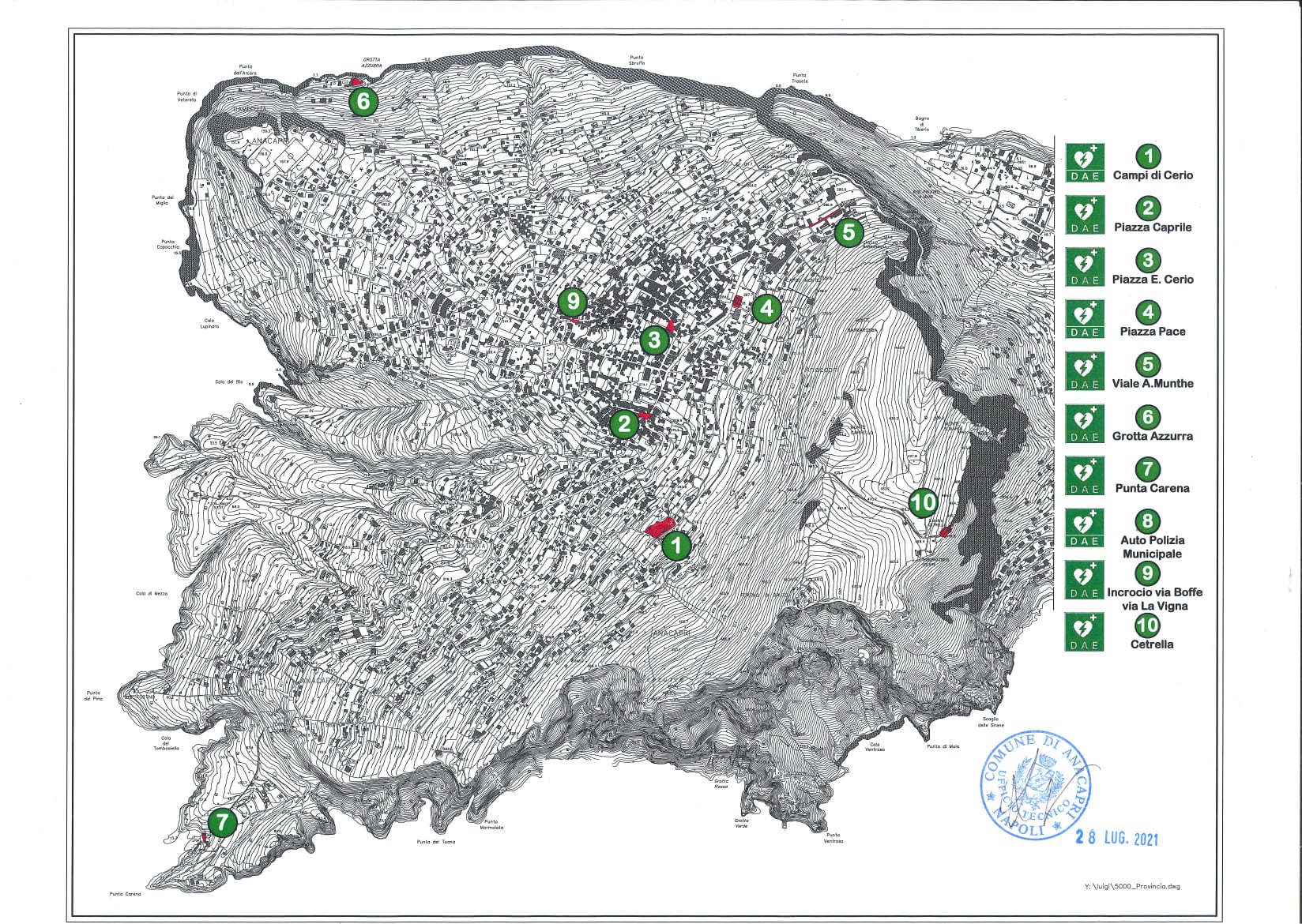 Posizionamento defibrillatori semiautomatici sul territorio di Anacapri